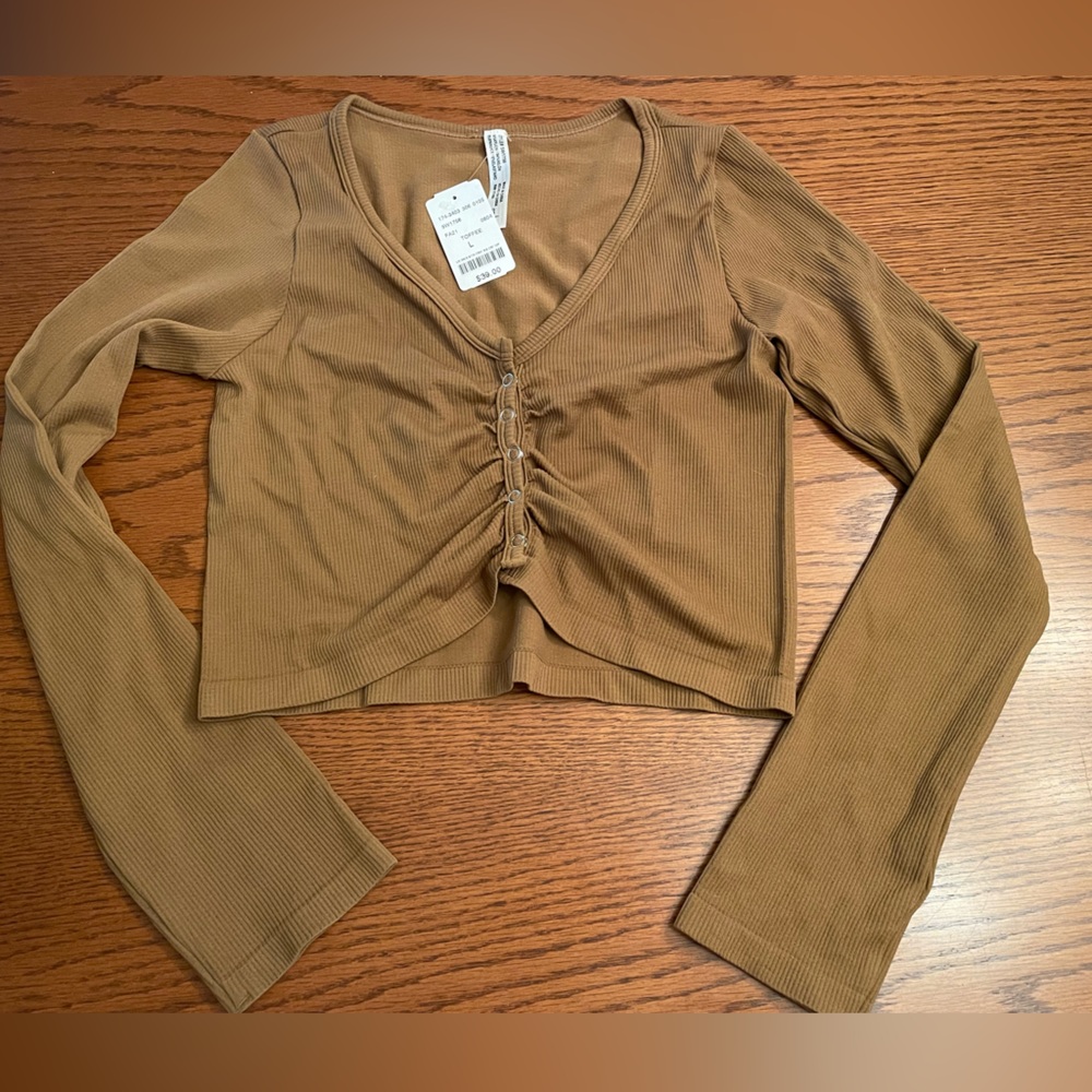 Garage Brown Long Sleeved Croptop